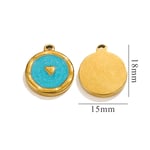 Blue / 1 Piece Simple Sweet Style Heart Shape Stainless Steel  Gold Color Women's Pendant 